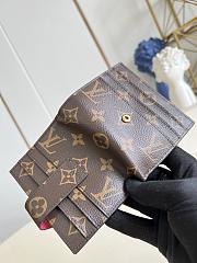Kitlife Louis Vuitton Multifunctional Card Holder Wallet Brown & Fuchsia 12x10x5cm - 5