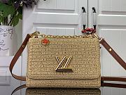 Kitlife Louis Vuitton Twist PM Slim Bag Beige Raffia M14309 15x7x19cm - 1