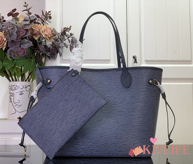 Killife Louis Vuitton Neverfull MM Bag Blue Epi Leather M14856 31x28x14cm - 1