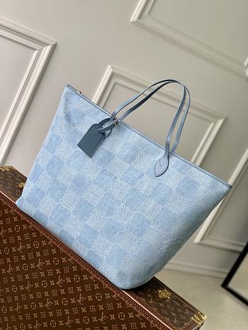 Kitlife Louis Vuitton Neverfull Damier Blue Denim Bag N00198 38x23x60cm