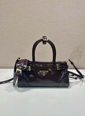 Kitlife Prada Bonnie Dark Brown Leather Bag 1BA486 23.5x12x9cm