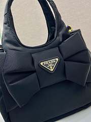 Kitlife Prada Padded Re-Nylon Black Mini Bag With Bow 1BA359 18x15.5x10cm - 3