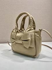 Kitlife Prada Padded Re-Nylon Beige Mini Bag With Bow 1BA359 18x15.5x10cm - 2