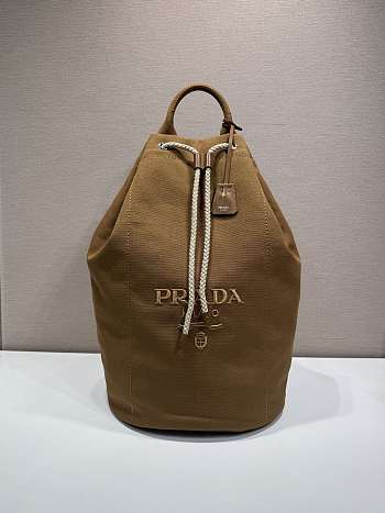 Kitlife Prada Canvas Drawstring Duffel Bag Brown 2VY011 34x55x34cm