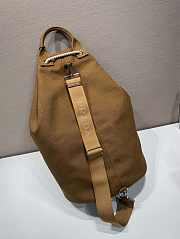Kitlife Prada Canvas Drawstring Duffel Bag Brown 2VY011 34x55x34cm - 4