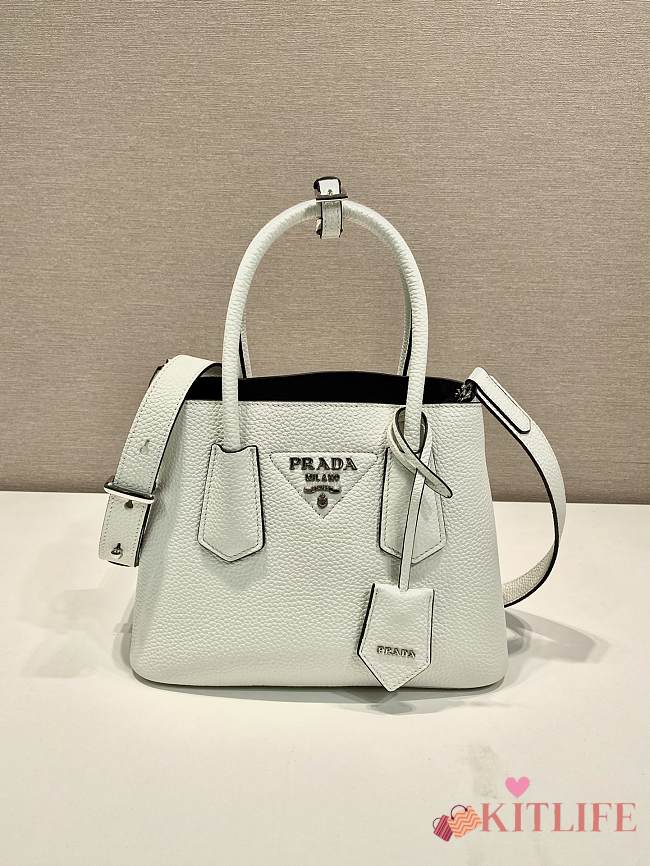 Kitlife Prada Double Saffiano White Leather Bag 1BG443 25x18.5x12.5cm - 1