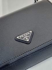 Kitlife Prada Saffiano Black Leather Shoulder Bag 2VD061 18x12.5x2.5cm - 2