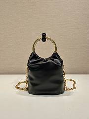 Kitlife Prada Bucket Bag Black Leather 1BC227 15x19x8cm - 4