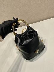 Kitlife Prada Bucket Bag Black Leather 1BC227 15x19x8cm - 3