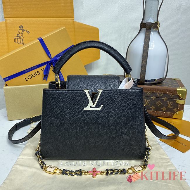 Kitlife Louis Vuitton Capucines BB Bag Black M23950 27x18x9cm - 1
