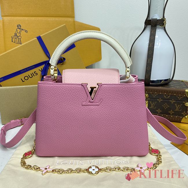 Kitlife Louis Vuitton Capucines BB Bag Pink M22375 27x18x9cm - 1