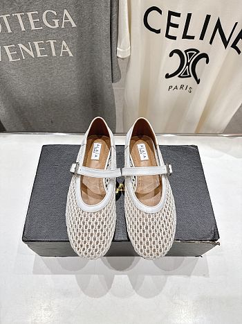 Kitlife Alaia 25SS Flat White Mesh Ballet Shoes