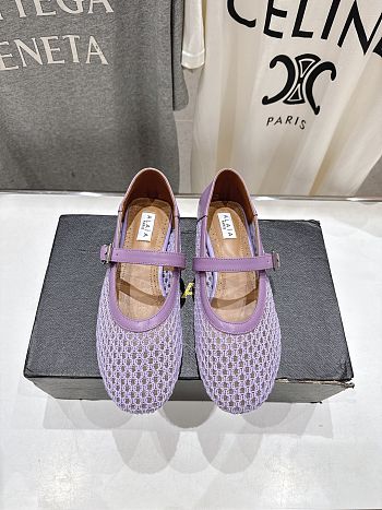 Kitlife Alaia 25SS Flat Purple Mesh Ballet Shoes