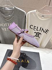 Kitlife Alaia 25SS Flat Purple Mesh Ballet Shoes - 3