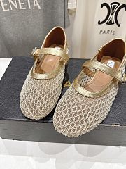 Kitlife Alaia 25SS Flat Gold Mesh Ballet Shoes - 6
