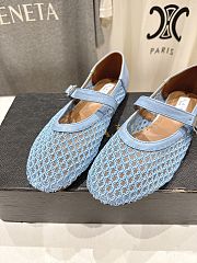 Kitlife Alaia 25SS Flat Blue Mesh Ballet Shoes - 4