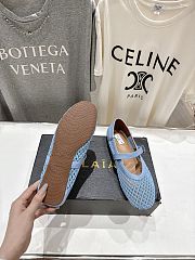 Kitlife Alaia 25SS Flat Blue Mesh Ballet Shoes - 6