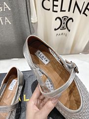 Kitlife Alaia 25SS Flat Grey Mesh Ballet Shoes - 4