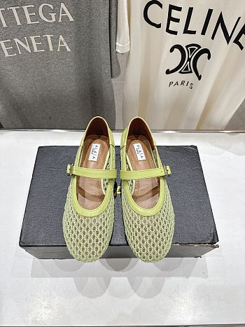 Kitlife Alaia 25SS Flat Yellow Mesh Ballet Shoes