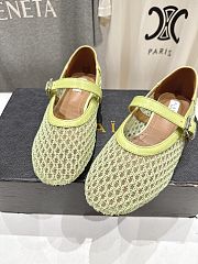 Kitlife Alaia 25SS Flat Yellow Mesh Ballet Shoes - 6