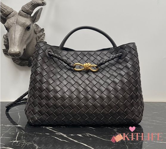 Kitlife Bottega Veneta Andiamo Bag Dark Brown 743572 32x24x12cm - 1