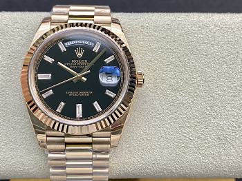 Kitlife Rolex Day-Date Watch Rose Gold & Black 40mm