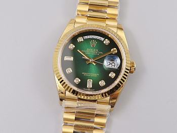 Kitlife Rolex Day-Date Watch Green Diamond Dial in Gold 36mm 