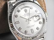 Kitlife Rolex Day-Date Watch White Diamond Dial in Silver 36mm - 2