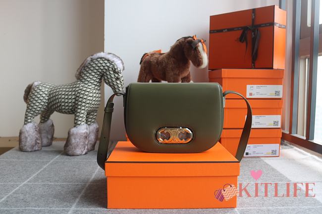 Kitlife Celine Maillon Triomphe Bag Green Olive 23x19x6cm - 1