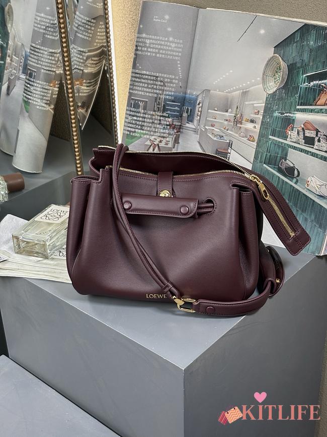 Kitlife Loewe Madrid Small Handbag Burgundy 250519 23.5x10x19cm - 1
