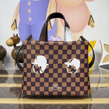Kitlife Louis Vuitton Mini Shopper Tote Bag Brown Damier Ebene Canvas N40810 26x20x10cm