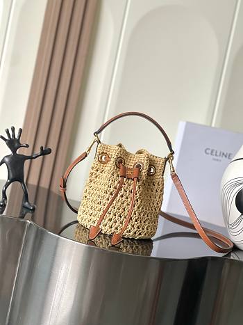 Kitlife Celine Woven Teem Clara Bag Natural 16x19x16cm
