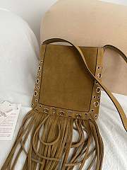 Kitlfie Valentino Garavani Nellcôte Brown Suede Tassel Bag 20x20x3cm - 5