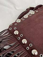 Kitlfie Valentino Garavani Nellcôte Dark Brown Suede Tassel Bag 20x20x3cm - 3