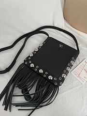 Kitlfie Valentino Garavani Nellcôte Black Leather Tassel Bag 20x20x3cm - 2