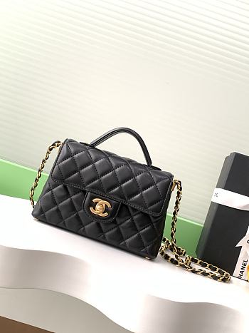 Kitlife Chanel 25SS Flap Bag With Top Handle Black 14x20x6cm