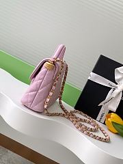 Kitlife Chanel 25SS Flap Bag With Top Handle Pink 14x20x6cm - 6