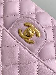 Kitlife Chanel 25SS Flap Bag With Top Handle Pink 14x20x6cm - 5