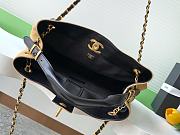 Kitlife Chanel Shopping Bag Beige Suede Calfskin and Black Shiny Lambskin & Gold-Tone Metal 36x24x12cm - 6