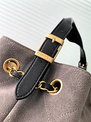 Kitlife Chanel Shopping Bag Grey Suede Calfskin and Black Shiny Lambskin & Gold-Tone Metal 36x24x12cm - 2