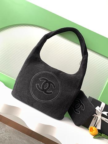 Kitlife Chanel 25 CC Coco Beach Bag Black 38x58x20cm