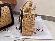 Kitlife Valentino 2025 Garavani Raffia Bag Beige & Black 34x24x9cm - 5