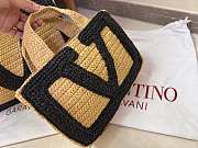 Kitlife Valentino 2025 Garavani Raffia Bag Beige & Black 34x24x9cm - 3