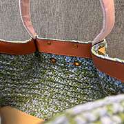 Kitlife Valentino 2025 Green & Blue Raffia Woven Tote Bag 35x25x17cm - 4