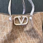 Kitlife Valentino Garavani Vlogo Printed Canvas Tote Bag Beige 35x25x17cm - 6