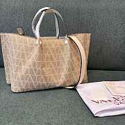 Kitlife Valentino Garavani Vlogo Printed Canvas Tote Bag Beige 35x25x17cm - 3