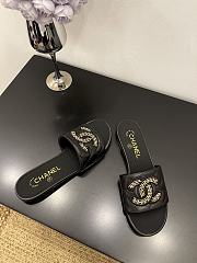 Kitlife Chanel Logo Woven Slippers Black - 6