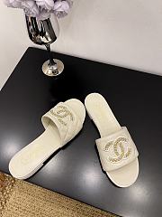 Kitlife Chanel Logo Woven Slippers White - 3
