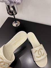 Kitlife Chanel Logo Woven Slippers White - 2