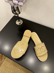 Kitlife Chanel Logo Woven Slippers Beige - 4